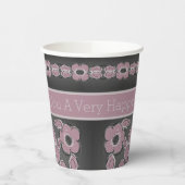 Grijs en Roze Roze Papieren Bekers (Links)