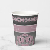 Grijs en Roze Roze Papieren Bekers (Rechts)