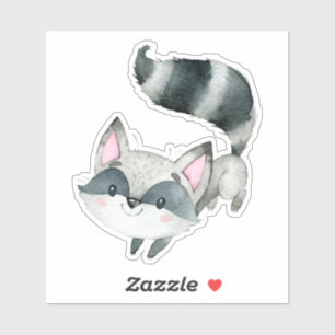 Grijs en roze schattige kat illustratie sticker