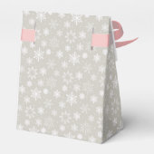 Grijs en Roze Sneeuwvlok Favor Boxes Bedankdoosjes (Achterkant)
