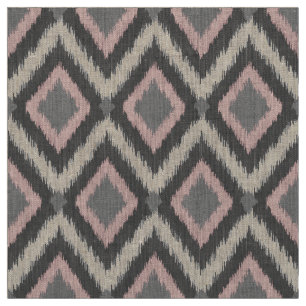 Grijs en Roze Tribal Ikat Chevron Stof