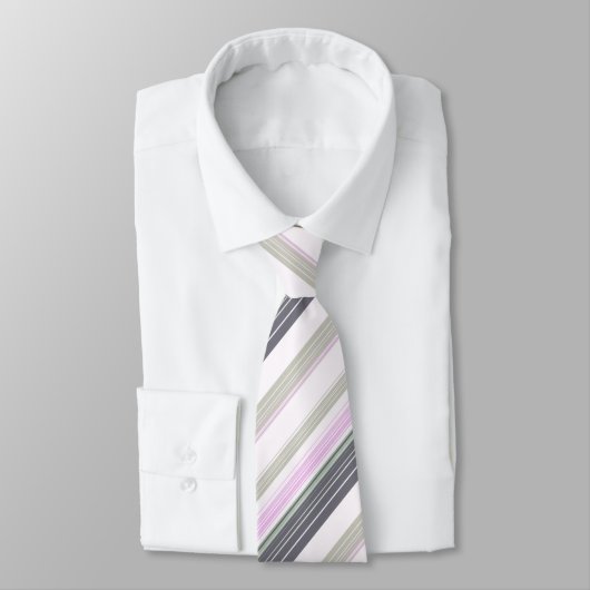 Grijs en roze verticale strepen stropdas (Gebonden)