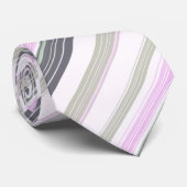 Grijs en roze verticale strepen stropdas (Opgerold)