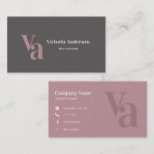 Grijs en Roze Visitekaartje (Voorkant / Achterkant)