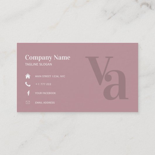 Grijs en Roze Visitekaartje (Achterkant)
