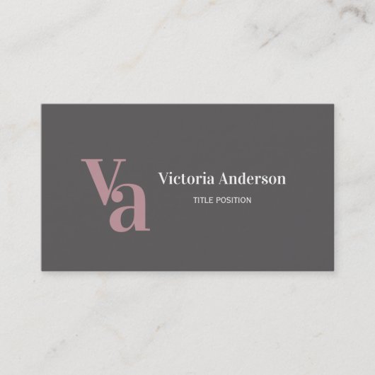 Grijs en Roze Visitekaartje (Voorkant)