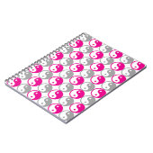 Grijs en roze yin yang patroon notitieboek (Linkerzijde)