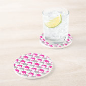 Grijs en roze yin yang patroon zandsteen onderzetter (Zijkant)