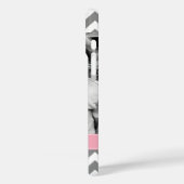 Grijs en Roze Zigzags Persoonlijke foto Case-Mate iPhone Case (Achterkant / Links)