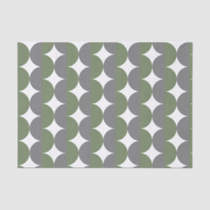 Grijs en Sage Green Mid Century Modern Wavy Tissuepapier