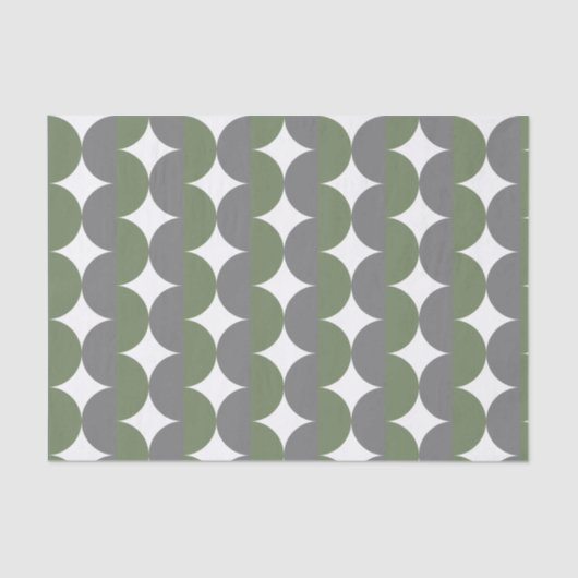 Grijs en Sage Green Mid Century Modern Wavy Tissuepapier (Voorkant)