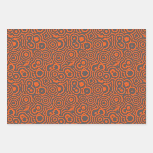 Grijs en Sinaasappel Inpakpapier Vel (Voorkant)