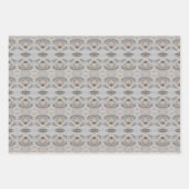 Grijs en Taupe Patterned Bladdocument Inpakpapier Vel (Voorkant 2)