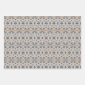 Grijs en Taupe Patterned Bladdocument Inpakpapier Vel (Voorkant)