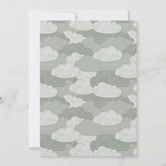 Grijs en Teal Eenhoorn Persoonlijk Kaart (Achterkant)