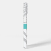 Grijs en Turquoise Dierenprint Monogram Case-Mate iPhone Case (Achterkant / Rechts)