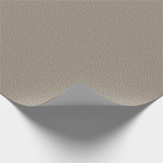Grijs en Warm Wit Polka Dot Desaturated Tiny Cadeaupapier (Hoek)