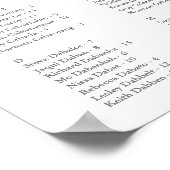 Grijs en Wit 200 Namen Bruiloft Zittinggrafiek Poster (Hoek)