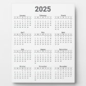 Grijs en wit 2025 jaar in een oogopslag fotoplaat (Voorkant)