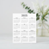 Grijs en wit 2025 Jaarlijkse kalender Papieren Bla (Staand voorkant)