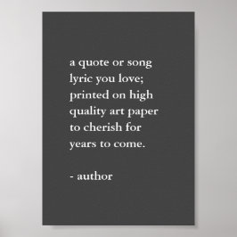 Grijs en Wit Aangepast Citaat Druk Poster