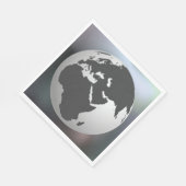 Grijs en wit aardebol kaart servet (Hoek)