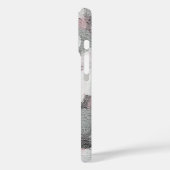 grijs en wit abstract cirkelpatroon Case-Mate iPhone case (Achterkant / Links)