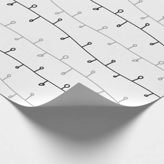 Grijs en wit Abstract feestdag verlicht kerstmis Cadeaupapier (Hoek)