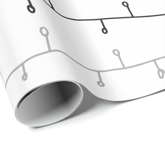 Grijs en wit Abstract feestdag verlicht kerstmis Cadeaupapier (Rol Hoek)