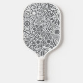 Grijs en wit Abstract Floral Tropisch Hawaiian Pickleball Paddle (Achterkant)