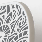 Grijs en wit Abstract Floral Tropisch Hawaiian Pickleball Paddle (Links Detail)