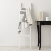 Grijs en Wit Abstract Modern Chevron Diamonds Sherpa Deken (In situ)