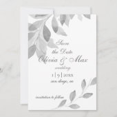 Grijs en wit aquarel Save The Date (Voorkant)