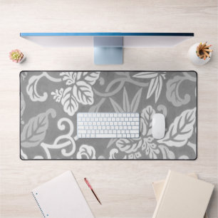 Grijs en wit Art Deco Bloemen Bureau Mat Pad