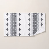 Grijs en wit Azteeks tribal gestreept patroon Bad Handdoek (Handdoek)
