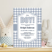 Grijs en wit Baby shower met buffelplaat Kaart