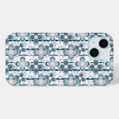 Grijs en wit bloemmotief grijs Case-Mate iPhone case (Achterkant (horizontaal))