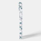 Grijs en wit bloemmotief grijs Case-Mate iPhone case (Achterkant / Links)