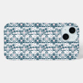 Grijs en wit bloemmotief grijs Case-Mate iPhone case (Achterkant (horizontaal))