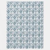 Grijs en wit bloemmotief grijs fleece deken (Voorkant)