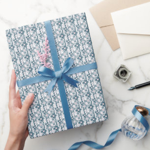 Grijs en wit bloempatroon grijs cadeaupapier