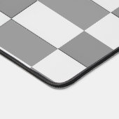 Grijs en wit blokkenpatroon bureaumat (Hoek)