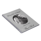Grijs en wit bruiloft gast aanmelden notitieboek (Rechterzijde)