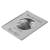 Grijs en wit bruiloft gast aanmelden notitieboek (Linkerzijde)