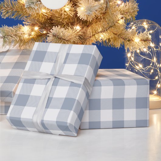 Grijs en wit buffelplaid cadeaupapier (Feestdagen)