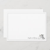 Grijs en wit Bunny Rabbit Kaart (Voorkant / Achterkant)