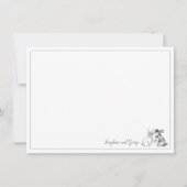 Grijs en wit Bunny Rabbit Kaart (Voorkant)