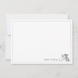 Grijs en wit Bunny Rabbit Kaart