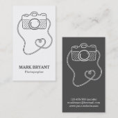 Grijs en wit, camerakanaal, fotograaf visitekaartje (Voorkant / Achterkant)
