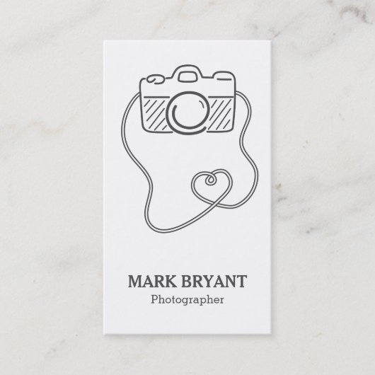 Grijs en wit, camerakanaal, fotograaf visitekaartje (Voorkant)